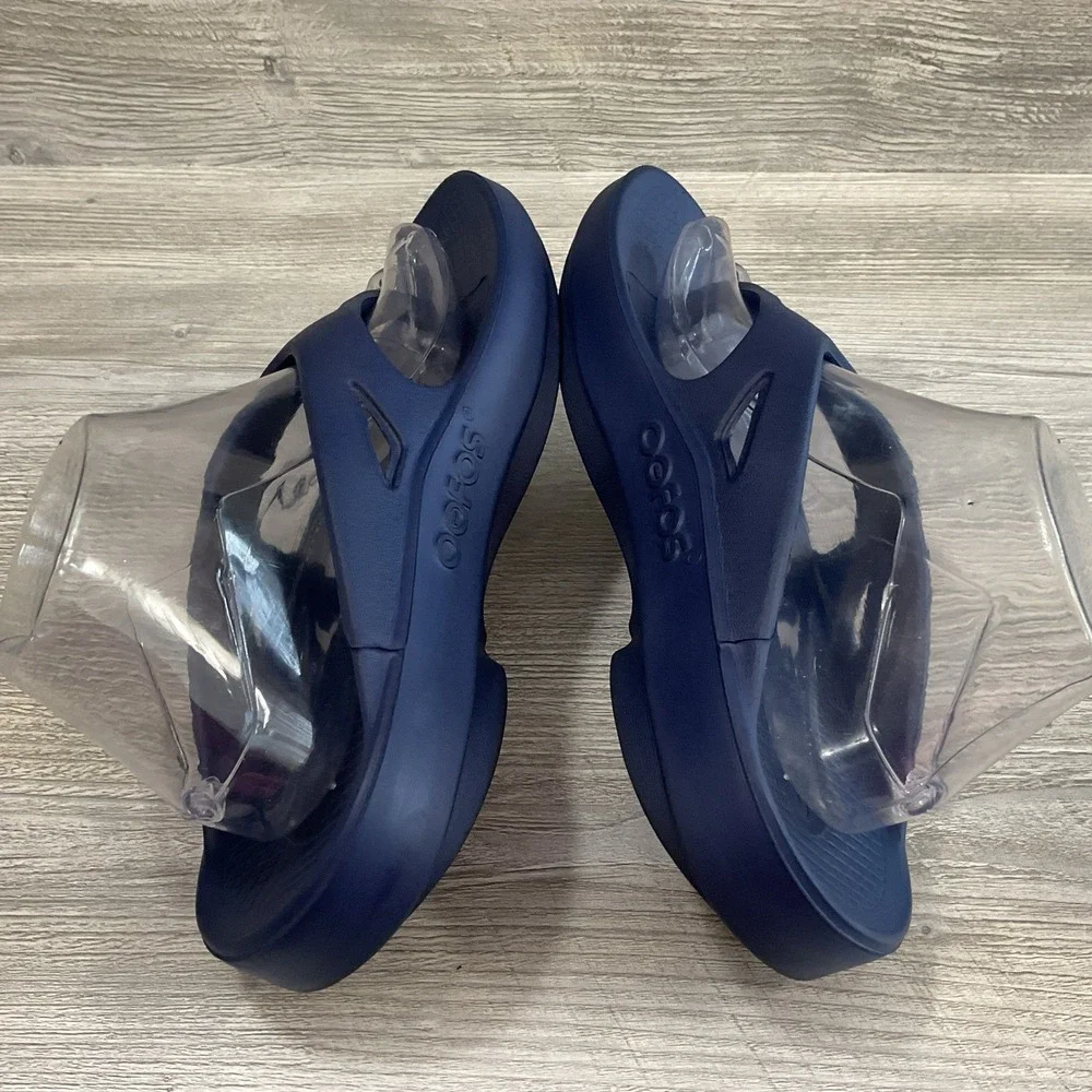 OOFOS Original Recovery Sandals Mens 8 Womens 10 Flip Flop Thong Shoes Blue